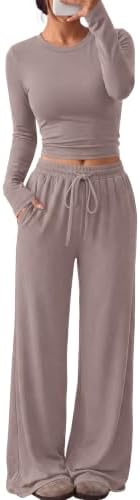 Trendy Queen Women's 2 Piece 2026 Fall Fashion Lounge Set with Pockets