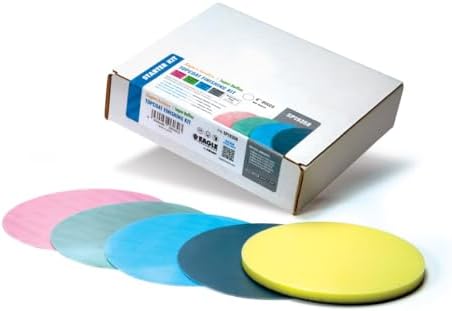 Hi-Tech Topcoat Finishing Disc Starter Kit, Sanding Discs, No Holes, SP19358, Super Assilex + Super Buflex, K1500 - K3000, 20 Discs + Pad