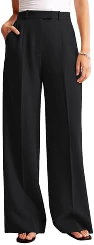 NIMIN Women Wide Leg Work Pants High Waisted Dress Trousers with Pockets