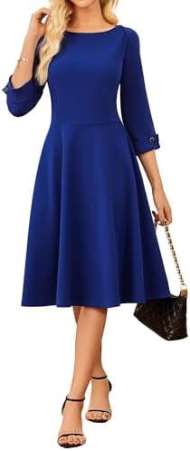 GRACE KARIN Work Dresses for Women Fit and Flare Midi Dress