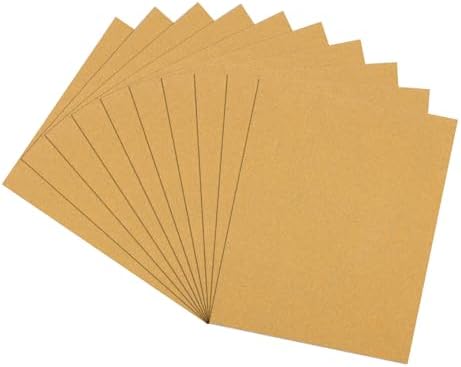 10 Pcs 80 Grit Sandpaper 9 x 11 Inch Sand Paper Alumina Gold