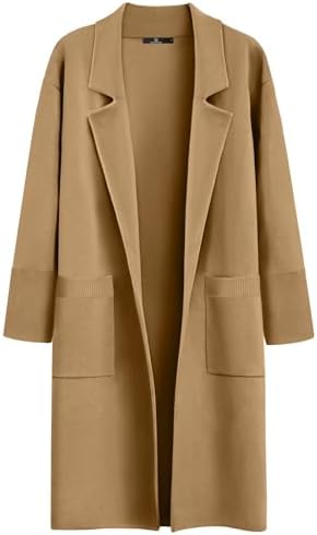 LILLUSORY Women's Long Cardigan Sweaters Fall Oversized Jacket Trench Coats