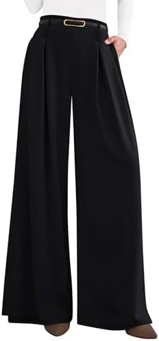 PRETTYGARDEN Womens Wide Leg Dress Pants Flowy Trousers