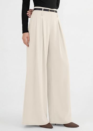 PRETTYGARDEN Womens Wide Leg Dress Pants Flowy Trousers