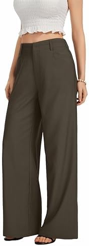 FUNYYZO Wide Leg Dress Pants for Women Work Slacks Business Casual Outfits