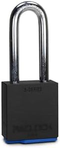 PACLOCK's 3-Series Padlock, Standard Rekeyable (SR), 3/8" Diameter Hard. Stainless Steel Shackle, 2-1/2" Tall, Keyed Differently w/ 2 Keys, Black