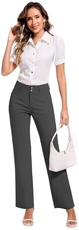KICZOY Women Dress Pants Stretch Business Straight Leg with Pockets Wear to Work Casual 2026 Suitpants