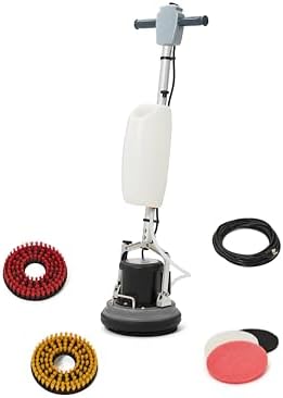 10" Heavy-duty Multi-Functional Floor Buffer Polisher Machine - Clean, Buff, Scrubb and Polish with Ease! Ideal for Carpets Too! Includes Optional Solution Tank, 2 Brushes and 3 Scouring Pads