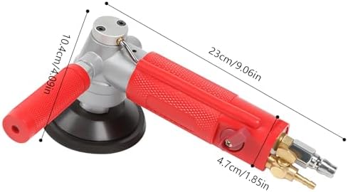 Air Grinder 4" Versatile Air-Powered Wet Stone Polisher Straight Shank 4300 RPM Pneumatic Sander 16CFM Polishing Tool with Water Pipe for Granite, Marble, Concrete- 90 Psi/0.62 MPa, 9.06*4.09*1.85in