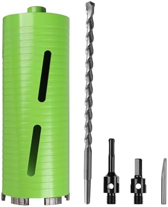 4 1/4 Inch Dry Core Drill Bit with Pilot Bit and 2 Pcs Adapters