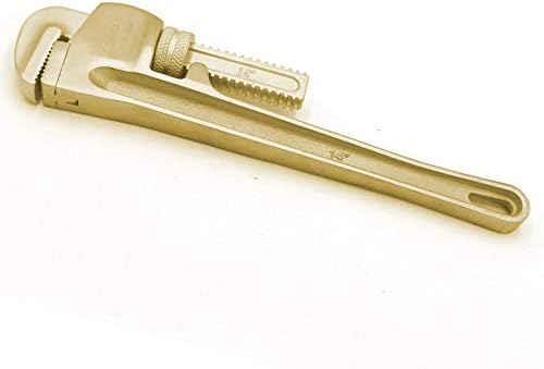 WEDO Pipe Wrench 40 * 300mm,Non-Sparking Pipe Wrench,Spark-Free Straight Plumbing Wrench,Aluminum Bronze