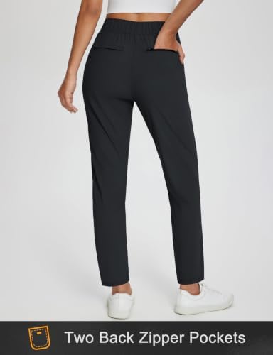 baleaf Womens Business Casual Pants Stretch Travel Pants On Airport with Zipper Pockets Dressy Slacks Golf Work Pull on