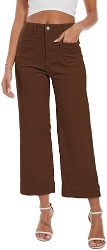 Wide Leg Jeans for Women Trendy High Waisted Flare Jeans Cropped Pants Stretchy Baggy