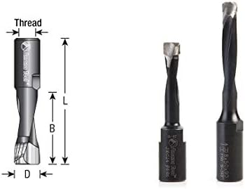 Amana Tool 316030 Carbide Tipped 2 Flute RH Rotation 10mm D x 28mm CH x M8x1 Thread for Domino Joining Machine for Festool