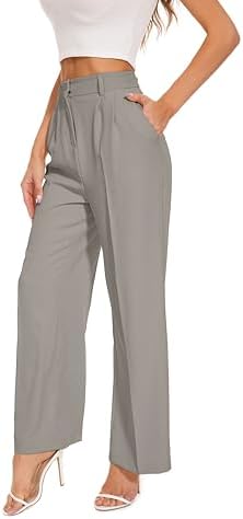 FUNYYZO Wide Leg Dress Pants for Women Work Slacks Business Casual Outfits