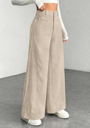 PRETTYGARDEN Women's High Waisted Corduroy Pants Casual