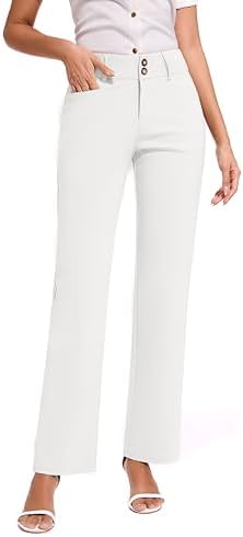 KICZOY Women Dress Pants Stretch Business Straight Leg with Pockets Wear to Work Casual 2026 Suitpants