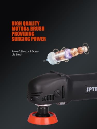 SPTA Mini Buffer Polisher, 1Inch/2Inch/3Inch Car Polisher Sets, 6-Level Variable Speed, with 54Pcs Foam Polishing Buffing Pads, and 2Pcs Rubbing Compound for Car Detailing Polishing