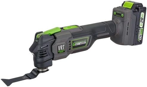 Genesis G20MAX 20V Brushless Oscillating Multi-Tool | 10,000–19,000 OPM | 3.5° Oscillation | Vibration Reduction Technology | 5-Speed Control | Battery & Charger
