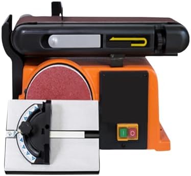 Belt Sander, Grinding Wheel Sand Belt Machine Variable Speed Combination Bench Sander Disk with Cast Iron Base