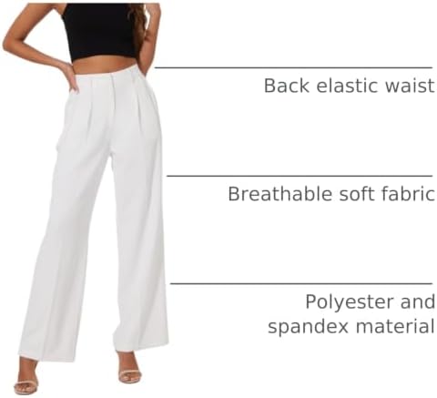 KICZOY Women Casual Wide Leg Dress Pants High Waist Lightweight Flowy Pants