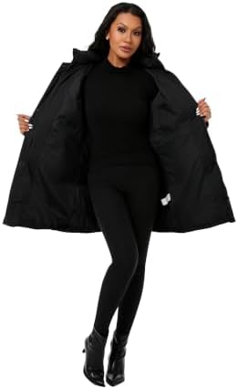 GGleaf Women's Winter Puffer Coat with Removable Fur Hood Warm Snow Jacket