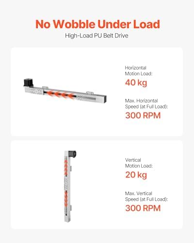 VEVOR Linear Guide Rail, Belt Drive, CNC Linear Motion Stage Actuator, with Nema34 Stepper Motor, 600 mm Stroke Work Size, High Speed Motorized, for Engraving Machine, CNC Milling Machine, 3D Printer