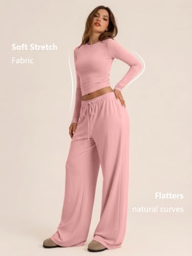 Trendy Queen Women's 2 Piece 2026 Fall Fashion Lounge Set with Pockets