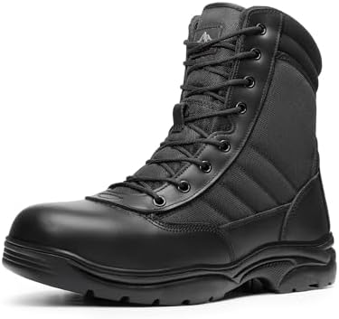 NORTIV 8 Men's Steel Toe Work Boots Side Zipper