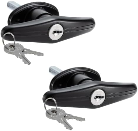 RecPro Truck Cap Lock T-311 Topper Window T Handle for LEER A.R.E. Bauer K127 Key | Tonneau Cap Cover Lock T-311 T-Handle for LEER Century Bauer K127 Cylinder Key (2 Pack)