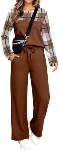 WIHOLL Two Piece Sets for Women Fall Outfits Casual Matching Lounge Sets