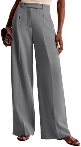 NIMIN Women Wide Leg Work Pants High Waisted Dress Trousers with Pockets