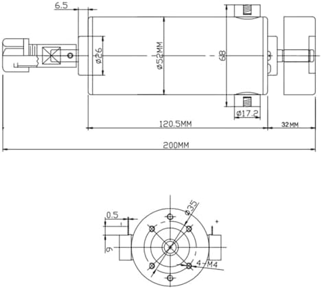 High speed DC 0-110V 500W spindle motor 0.5KW brushed air-cooled spindle(500W Spindle)