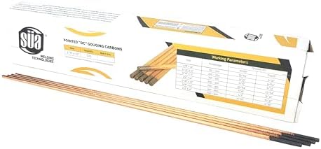 SÜA - DC Copper Coated Pointed Carbon Gouging Rod - 1/8" x 12" - (500 Rods)