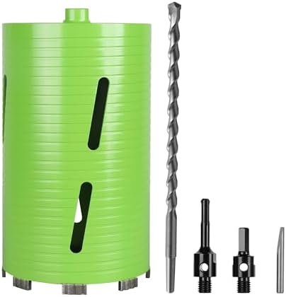 6 Inch Dry Core Drill Bit with Pilot Bit and 2 Pcs Adapters