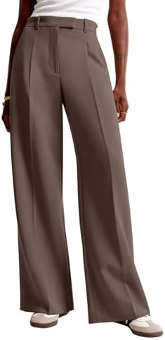 NIMIN Women Wide Leg Work Pants High Waisted Dress Trousers with Pockets