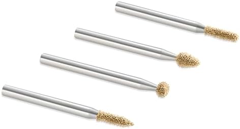 Kutzall 4-Piece Rotary Burr Detail Kit - 1⁄8" Shaft, Fine – Wood Carving Bit for Dremel, Foredom, Ryobi, DeWalt, Milwaukee Tools - Structured Tungsten Carbide, 18FKIT02