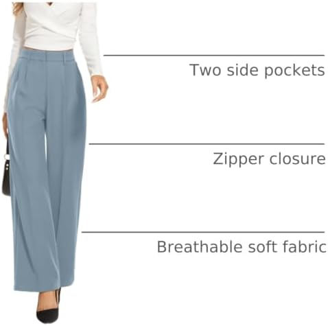 FUNYYZO Wide Leg Dress Pants for Women Work Slacks Business Casual Outfits