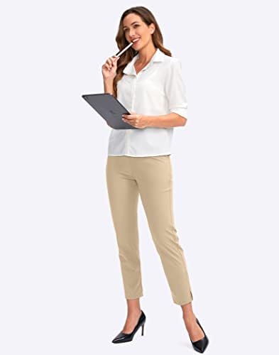 YYV Women's Golf Pants High Waist Stretch Ankle Pants with Pockets