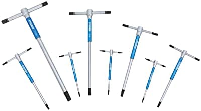 Steelman 8-Piece Metric T-Handle Allen Hex Key Wrench Set, Free Spinning Sleeves, Sliding Handle for Access, Precision Machined Tips, with Storage Tray, for Bicycle, Auto, Moto, Small Engine (42600)