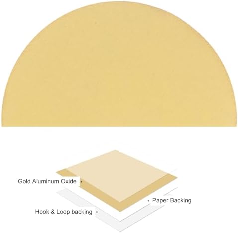 50pcs No Hole Sanding Discs- [ 8 Inch 240 Grit ] Round Hook and Loop Grip Sanding Pads Sheet Sandpaper for Automotive Woodworking Metal Polishing Use| Gold, Aluminum Oxide