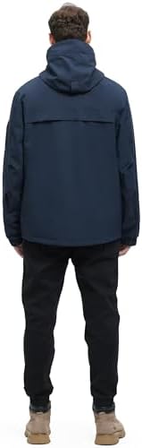 VOPOKER Mens 3 in 1 Winter Coats Waterproof Warm Fleece Jacket With Multi-Pockets