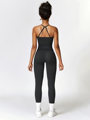 ABOCIW Workout Sets for Women 2 Piece Padded Sports Bra Tank Top High Waist Leggings Sets Gym Yoga Work Out Clothes