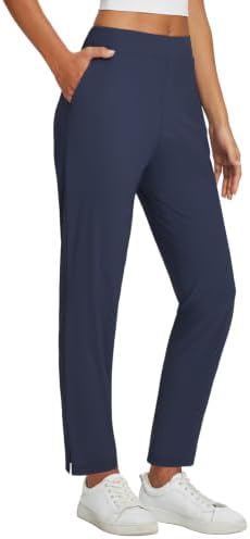 baleaf Womens Business Casual Pants Stretch Travel Pants On Airport with Zipper Pockets Dressy Slacks Golf Work Pull on