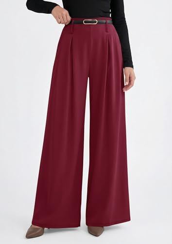 PRETTYGARDEN Womens Wide Leg Dress Pants Flowy Trousers