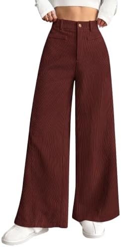 PRETTYGARDEN Women's High Waisted Corduroy Pants Casual