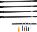 24" Magnetic Tool Holder Strip, 4 Pieces Black Metal Tool Organizer Rack with Stainless Steel Surface, Magnet Bar for Garage Workshop, Easy To Install with Mounting Screws