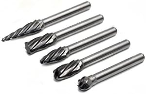 5pcs 1/4"(6.35mm) Shank Carbide Burrs for Aluminum