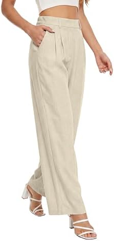 FUNYYZO Wide Leg Dress Pants for Women Work Slacks Business Casual Outfits
