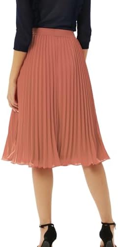 GRACE KARIN Pleated Midi Skirt for Women Chiffon A-Line Outfits